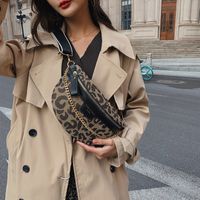 Women's Streetwear Geometric Leopard Canvas Waist Bags sku image 4
