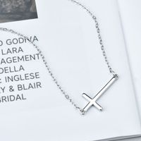 Copper Silver Plated Sweet Cross Necklace main image 5