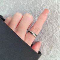 Wholesale Simple Style Geometric Letter Copper Plating Hollow Out Open Rings main image 4