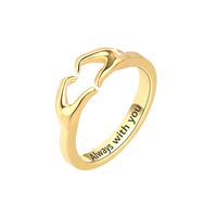 Wholesale Simple Style Letter Gesture Heart Shape Copper Plating Open Rings main image 4