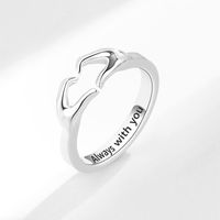 Wholesale Simple Style Letter Gesture Heart Shape Copper Plating Open Rings sku image 1