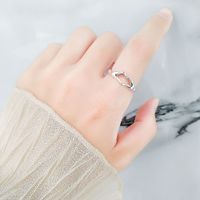 Wholesale Simple Style Letter Gesture Heart Shape Copper Plating Open Rings main image 2