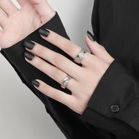 Wholesale IG Style Simple Style Irregular Copper Pleated Inlay Zircon Open Rings main image 4