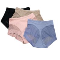 Solid Color Breathable Mid Waist Briefs Panties main image 2