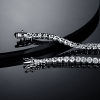 Argent Sterling Plaqué Or 18K Élégant Glamour Couleur Unie Zircon Bracelet Tennis main image 4