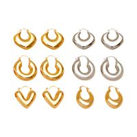 1 Pair Vintage Style Simple Style Solid Color Plating Copper 18K Gold Plated Ear Studs main image 6