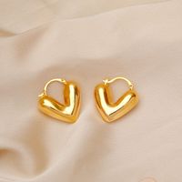1 Pair Vintage Style Simple Style Solid Color Plating Copper 18K Gold Plated Ear Studs main image 4