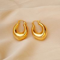 1 Pair Vintage Style Simple Style Solid Color Plating Copper 18K Gold Plated Ear Studs main image 3