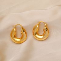 1 Pair Vintage Style Simple Style Solid Color Plating Copper 18K Gold Plated Ear Studs main image 2