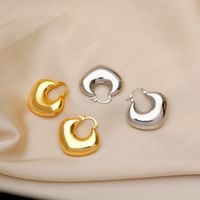 1 Pair Vintage Style Simple Style Solid Color Plating Copper 18K Gold Plated Ear Studs main image 5