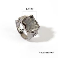 Wholesale Jewelry IG Style Gothic Cool Style Irregular Alloy Resin Shiny Metallic Plating Inlay Rings main image 2