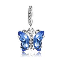1 Piece 10.5 * Mm Hole 2~2.9mm Copper Zircon Silver Plated Butterfly Polished Beads sku image 5