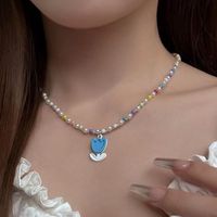 IG Style Sweet Heart Shape Flower Beaded Women's Pendant Necklace 1 Piece main image 5
