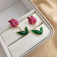 Sweet Simple Style Flower Alloy Resin Plating Women's Drop Earrings 1 Pair main image 4