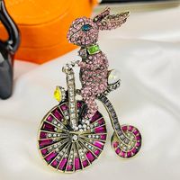 Casual Cute Rabbit Bicycle Alloy Plating Rhinestones Women's Brooches main image 3