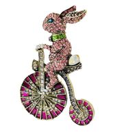 Casual Cute Rabbit Bicycle Alloy Plating Rhinestones Women's Brooches main image 2