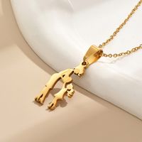 Simple Style Human Geometric Stainless Steel Alloy Plating Mother'S Day Women's Pendant Necklace main image 6