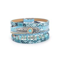 Vintage Style Geometric Color Block Feather Pu Leather Plating Unisex Bracelets 1 Piece sku image 1