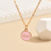 IG Style Simple Style Round Letter Alloy Enamel Women's Pendant Necklace main image 2