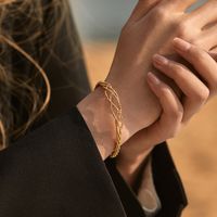 Le Cuivre Plaqué Or 18K Style IG Géométrique Bracelet main image 2