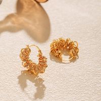 1 Pair IG Style Geometric Inlay Copper Zircon 18K Gold Plated Earrings main image 3