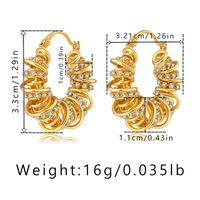 1 Pair IG Style Geometric Inlay Copper Zircon 18K Gold Plated Earrings sku image 1