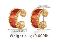 1 Pair Simple Style Geometric Inlay Copper Zircon 18K Gold Plated Ear Cuffs sku image 1