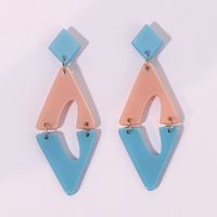 1 Pair Cartoon Style Japanese Style Korean Style Rhombus Patchwork Arylic Rhodium Plated Drop Earrings main image 3