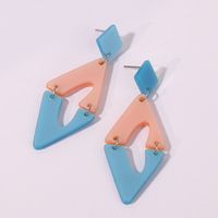 1 Pair Cartoon Style Japanese Style Korean Style Rhombus Patchwork Arylic Rhodium Plated Drop Earrings main image 4