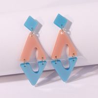 1 Pair Cartoon Style Japanese Style Korean Style Rhombus Patchwork Arylic Rhodium Plated Drop Earrings main image 1