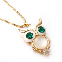 IG Style Shiny Geometric Zinc Alloy Plating Inlay Artificial Pearls Opal Zircon Women's Pendant Necklace sku image 11