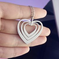 1 Piece 34 * Mm Stainless Steel Heart Shape Polished Pendant main image 6