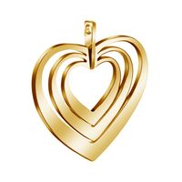 1 Piece 34 * Mm Stainless Steel Heart Shape Polished Pendant sku image 2