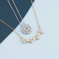 Stainless Steel Copper Simple Style Four Leaf Clover Plating Inlay Zircon Pendant Necklace main image 1