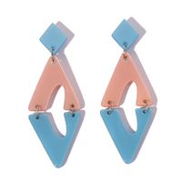 1 Pair Cartoon Style Japanese Style Korean Style Rhombus Patchwork Arylic Rhodium Plated Drop Earrings sku image 1