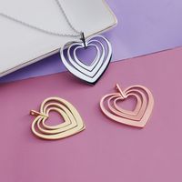 1 Piece 34 * Mm Stainless Steel Heart Shape Polished Pendant main image 1