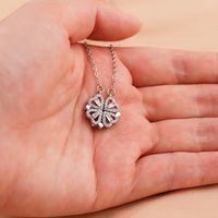 Stainless Steel Copper Simple Style Four Leaf Clover Plating Inlay Zircon Pendant Necklace main image 4