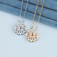 Stainless Steel Copper Simple Style Four Leaf Clover Plating Inlay Zircon Pendant Necklace main image 3