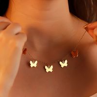 Stainless Steel Elegant Simple Style Butterfly Plating Necklace main image 4