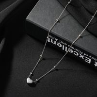Titan Stahl Einfacher Stil Herzform Überzug Halskette sku image 1