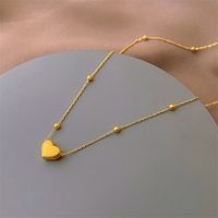 Titan Stahl Einfacher Stil Herzform Überzug Halskette main image 1