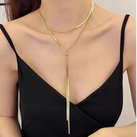 316 Stainless Steel  18K Gold Plated Casual Classic Style Geometric Long Necklace main image 1
