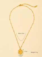 Stainless Steel 18K Gold Plated Casual Simple Style Round Square Zircon Pendant Necklace main image 3