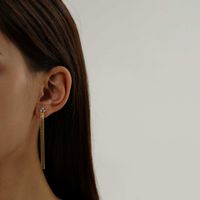 1 Pair IG Style Simple Style Tassel Inlay Titanium Steel Zircon Earrings main image 5