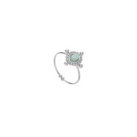 Titan Stahl IG-Stil Retro Herzform Überzug Inlay Juwel Offener Ring sku image 1