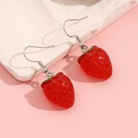 1 Pair Cute Sweet Strawberry Resin Drop Earrings sku image 1