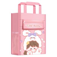 Rabbit Letter Canvas Learning School Cartoon Style Stationery Storage Bag main image 6