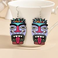1 Pair Casual Cool Style Grimace Arylic Drop Earrings sku image 2
