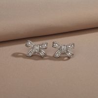 IG Style Bow Knot Alloy Titanium Steel Plating Inlay Zircon Women's Rings Earrings Necklace main image 5