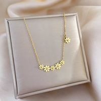 Titanium Steel Simple Style Flower Plating Necklace main image 6